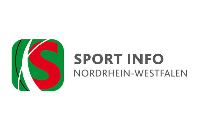 Logo von Sport Info Nordrhein-Westfalen mit rotem „S“ auf grünem Hintergrund und grauem Text daneben.